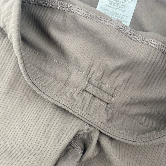 Mondetta Performance Luxury Women's Size L Brown Active Ribbed Bike Shorts - Picture 10 of 11